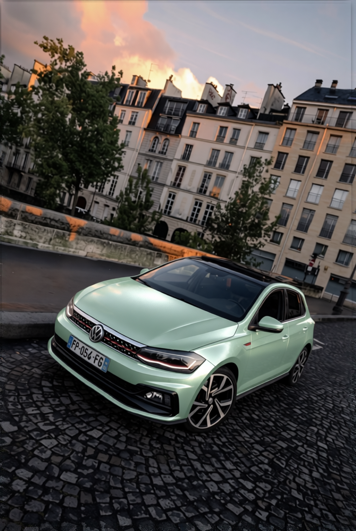 Volkswagen Polo GTI rendered in Gloss Metallic Shadow Green gloss wrap