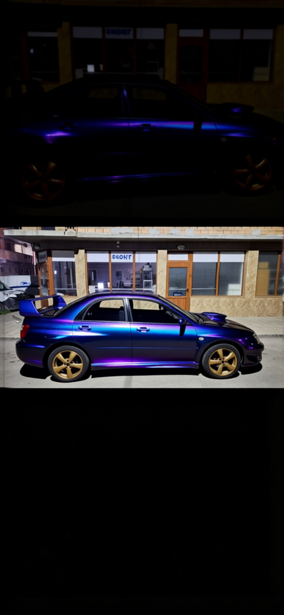 Subaru WRX STI rendered in Super Gloss Spectrum gloss wrap
