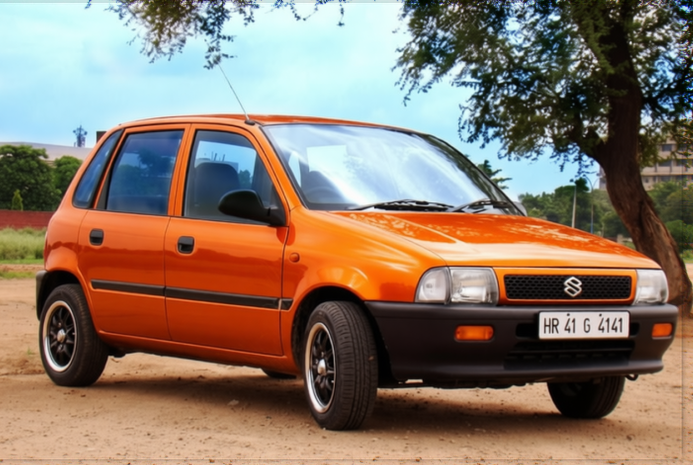 Suzuki Alto rendered in Lava Orange gloss paint
