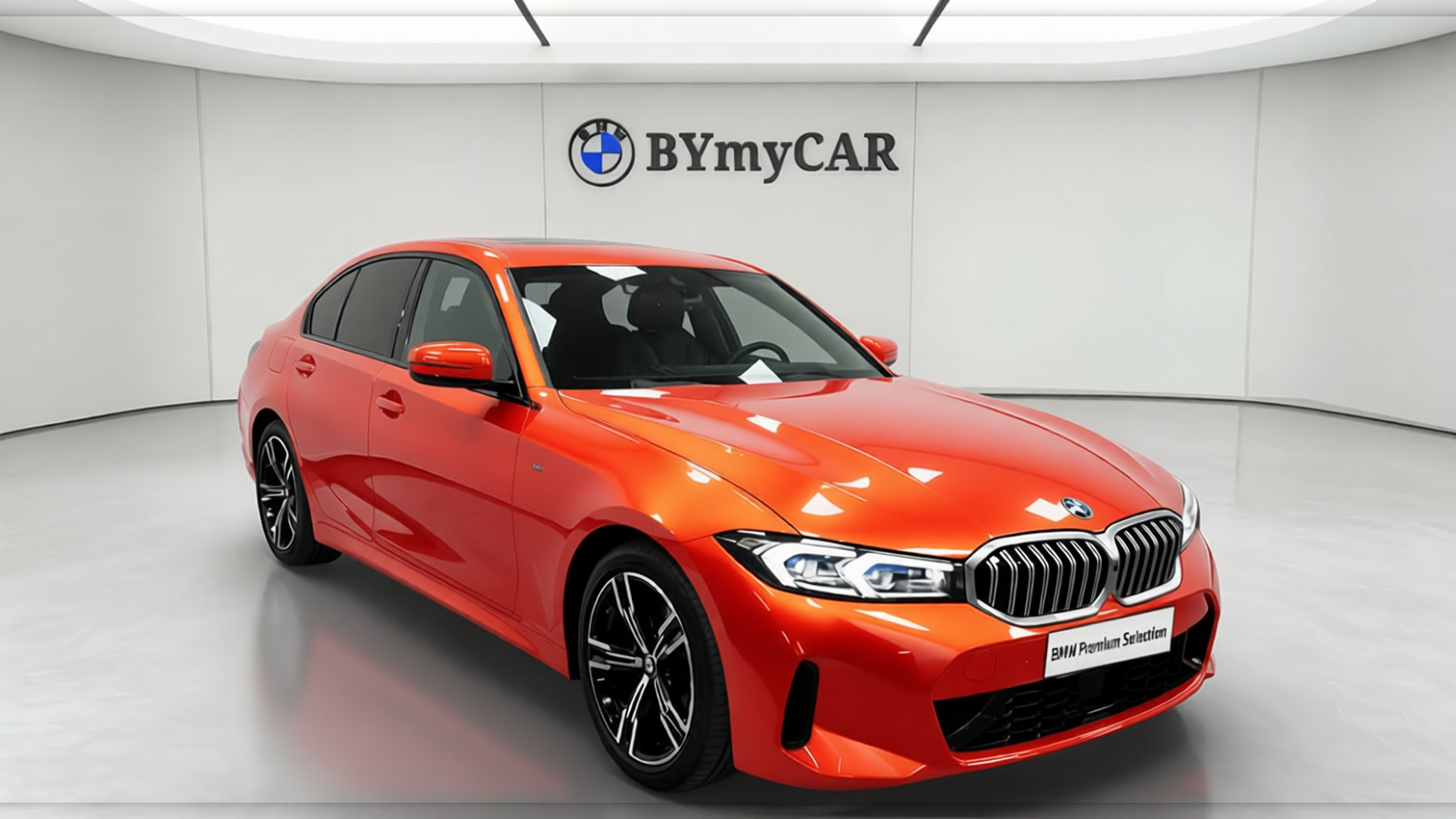 BMW 3 Series rendered in Gloss Dragon Fire Red gloss wrap