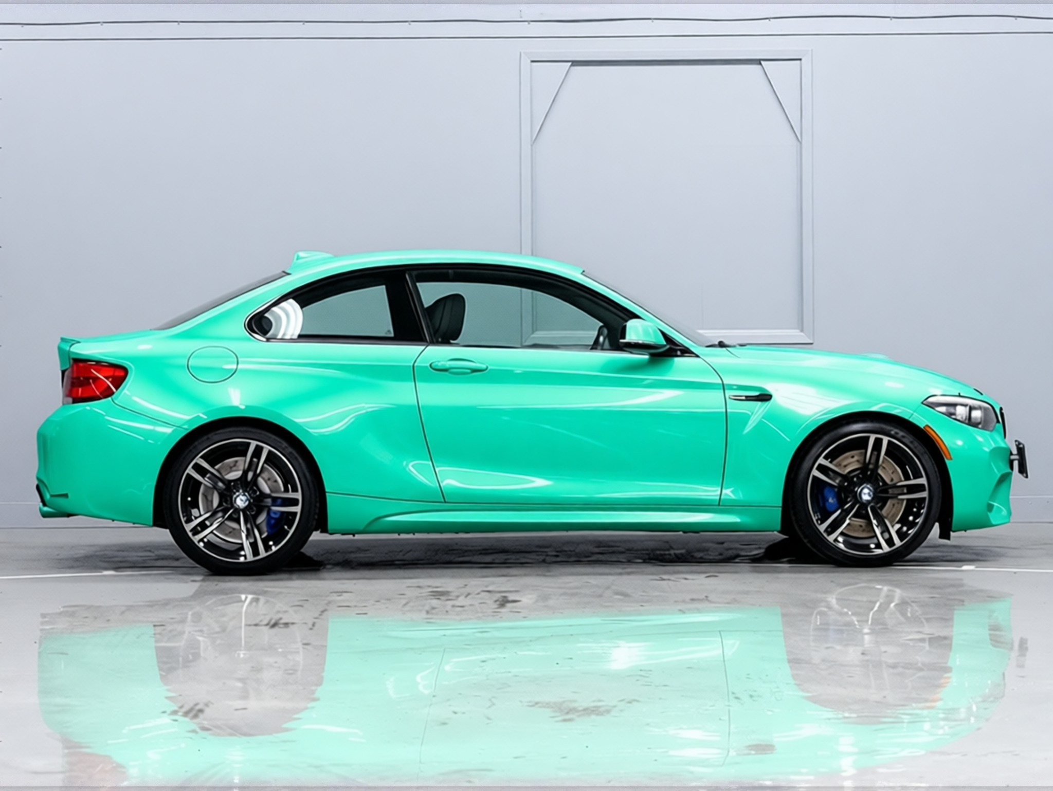 BMW M2 rendered in Super Gloss LB Tiffany Blue gloss wrap
