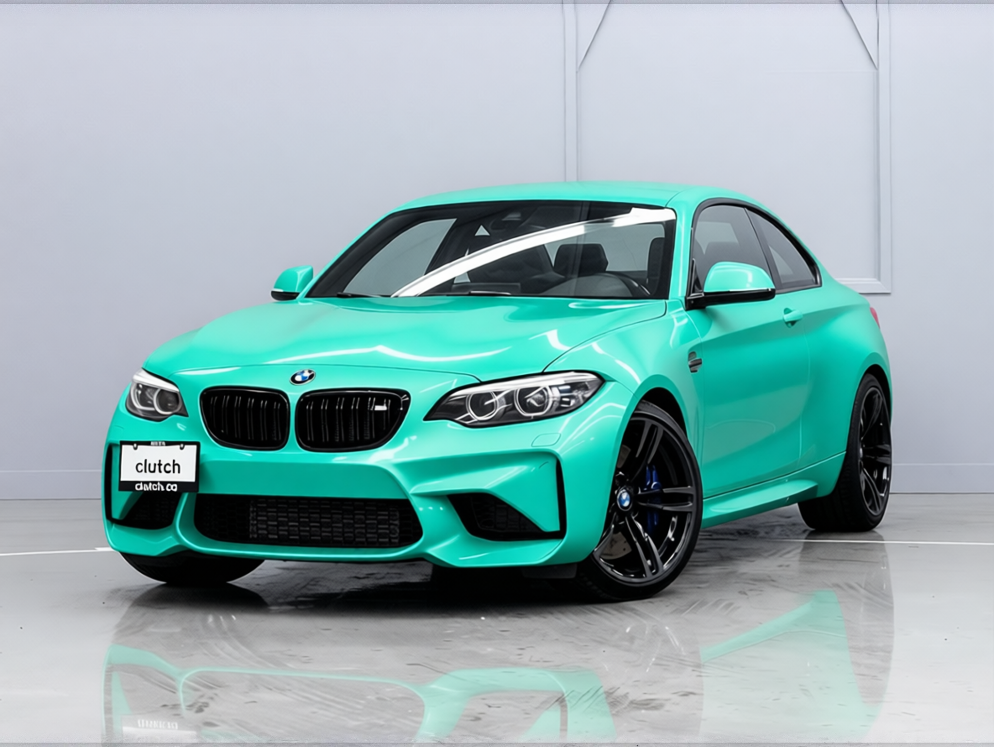 BMW M2 rendered in Super Gloss LB Tiffany Blue gloss wrap