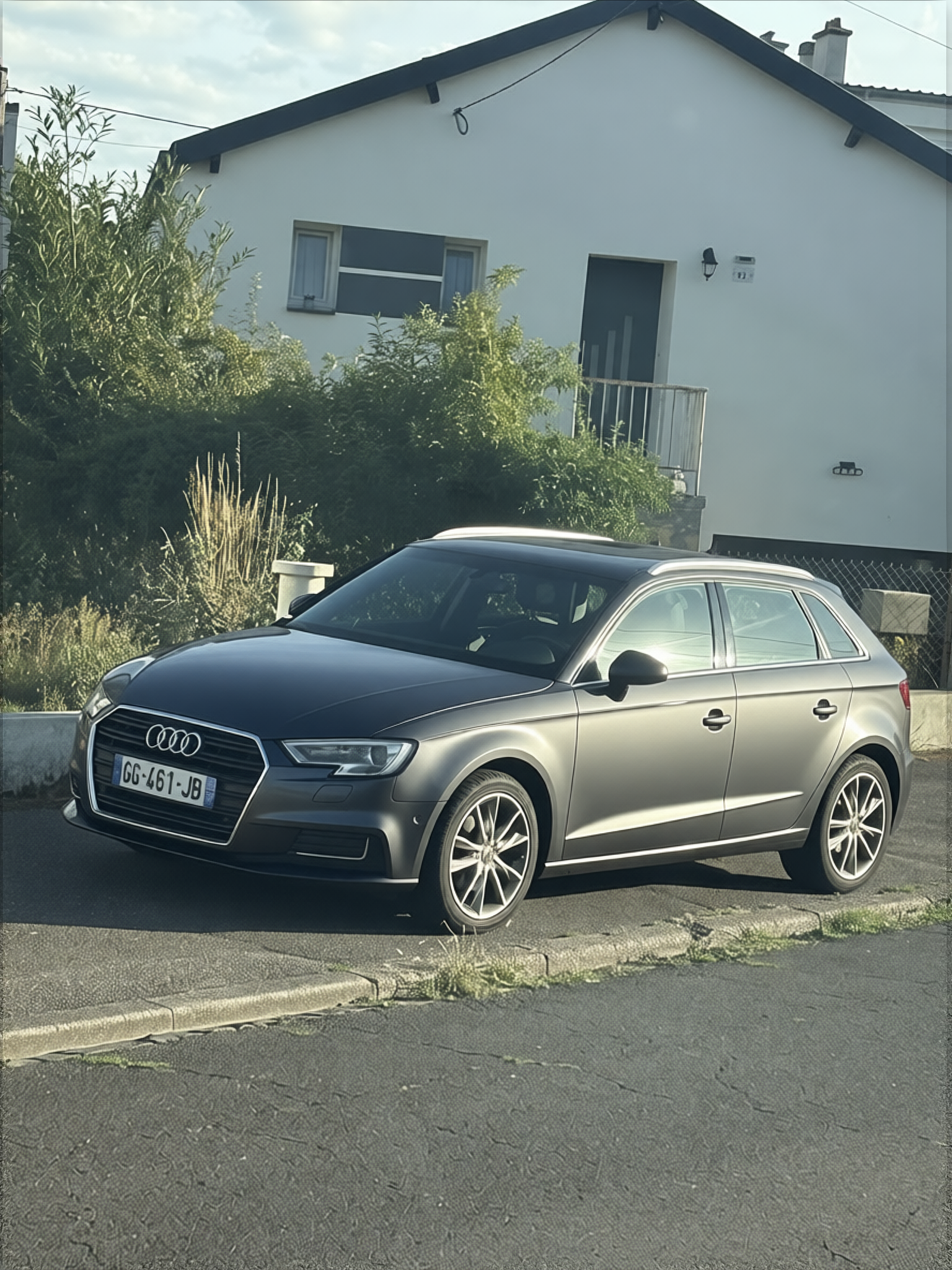 Audi A3 rendered in Nardo Grey satin paint