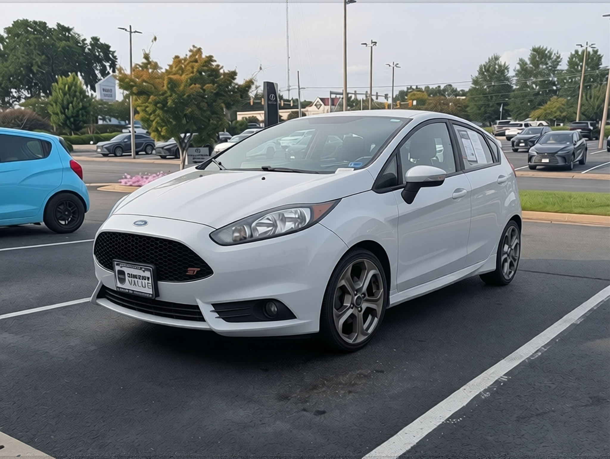 Ford Fiesta ST rendered in Gloss Stone Grey gloss wrap