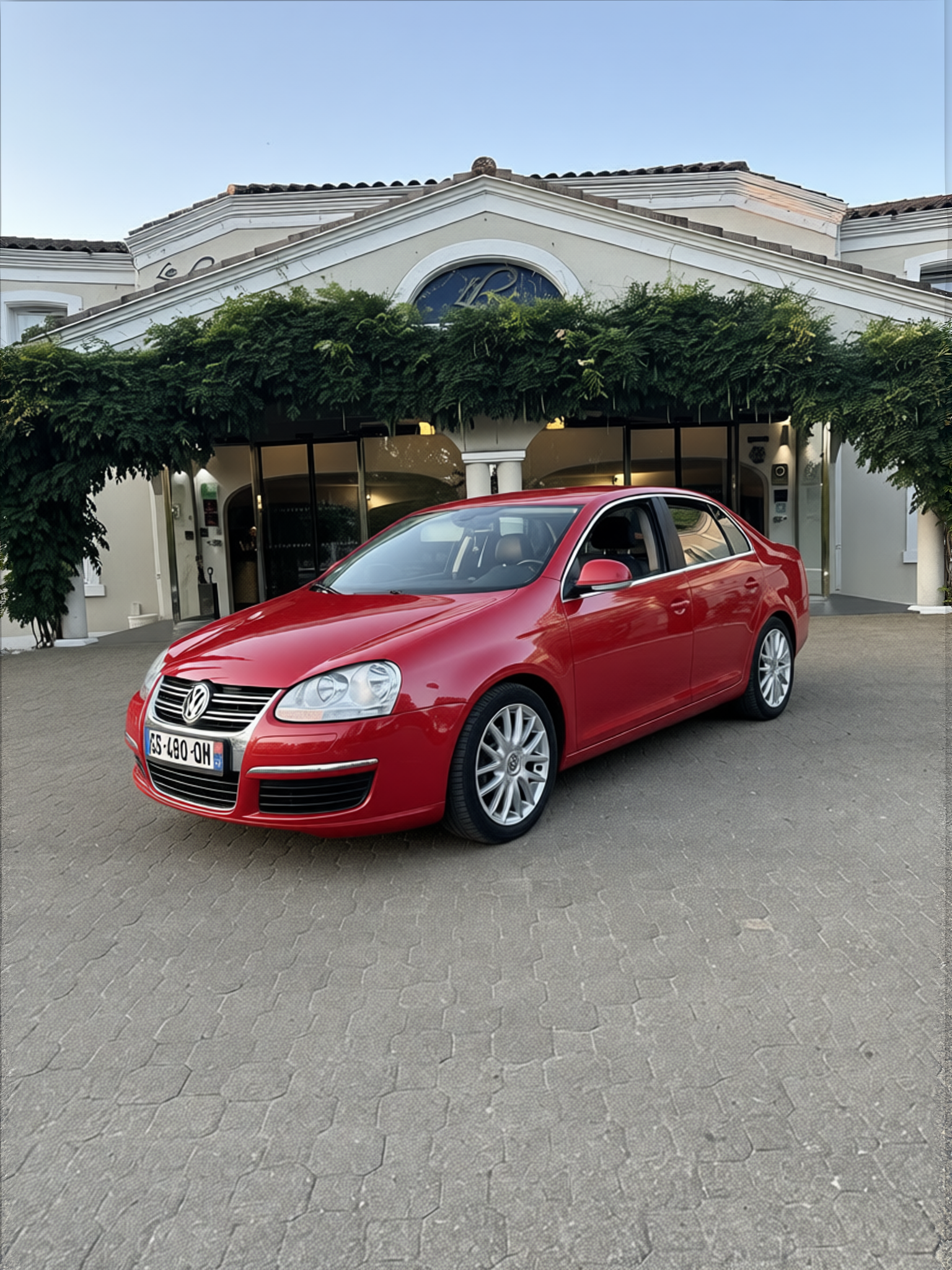 Volkswagen CC rendered in Ferrari Red gloss paint
