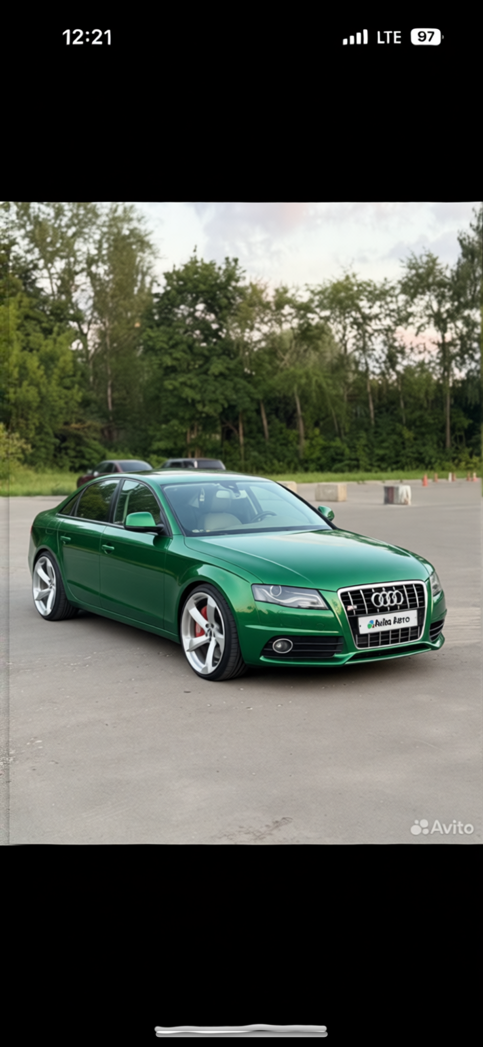 Audi A4 rendered in Racing Green gloss paint