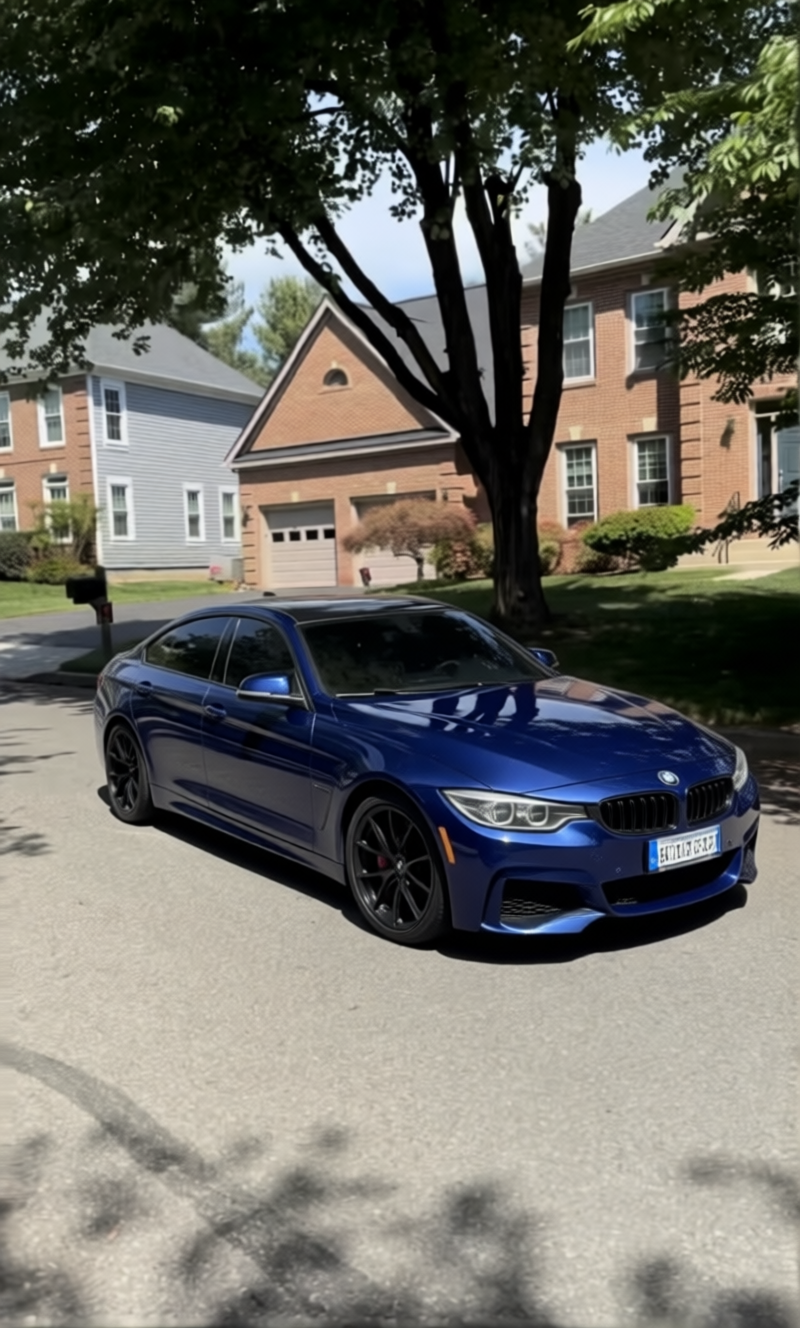 BMW 4 Series rendered in Deep Navy gloss paint