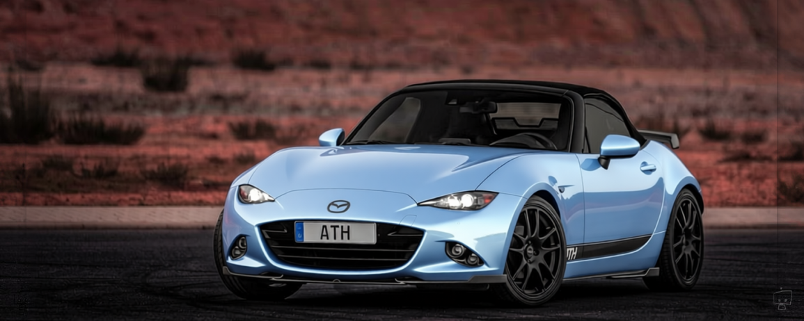 Mazda MX5 rendered in Gloss Smoky Blue gloss wrap