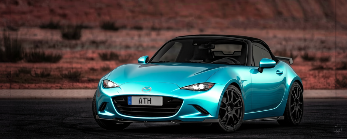 Mazda MX5 rendered in Gloss Atomic Teal gloss wrap