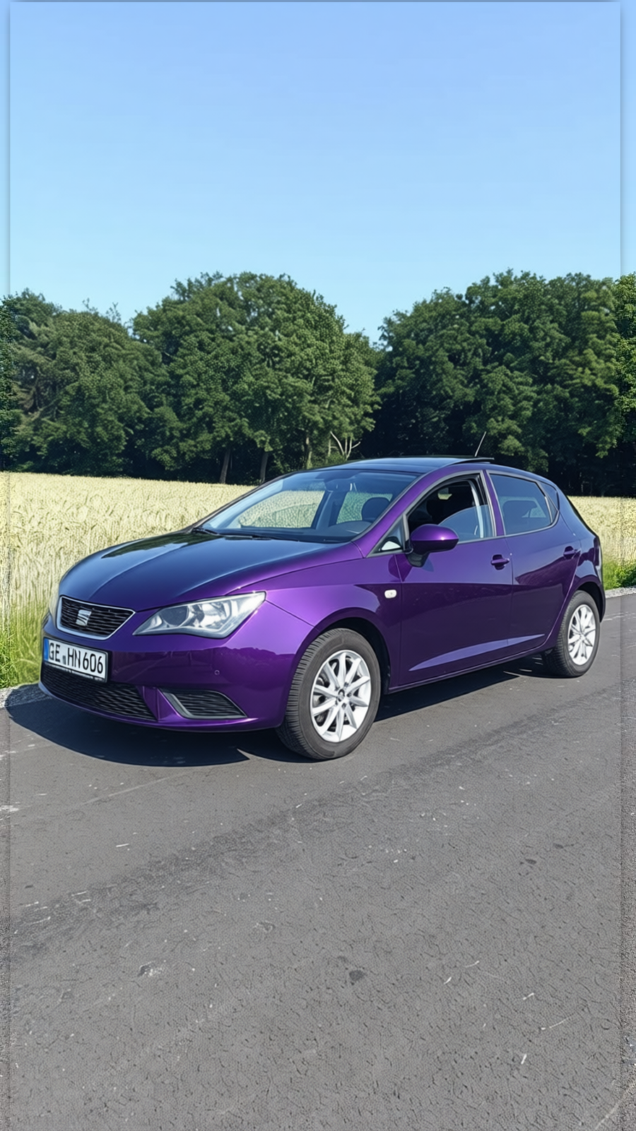 Your car rendered in Midnight Purple gloss paint