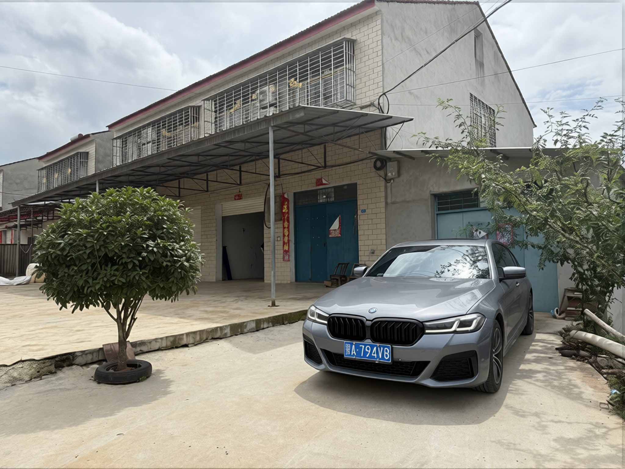BMW 5 Series rendered in Nardo Grey gloss paint