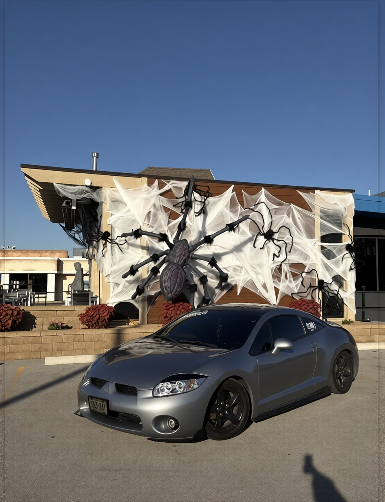 Mitsubishi Eclipse rendered in Nardo Grey gloss paint