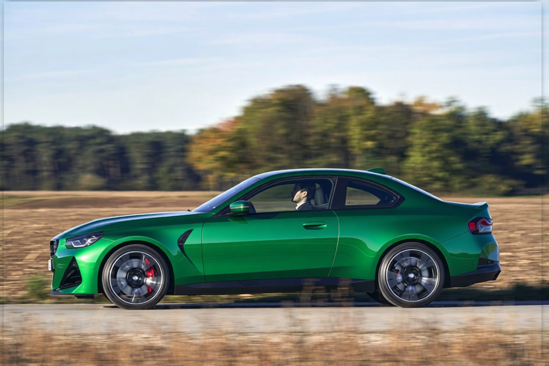 BMW M240i rendered in Racing Green gloss paint