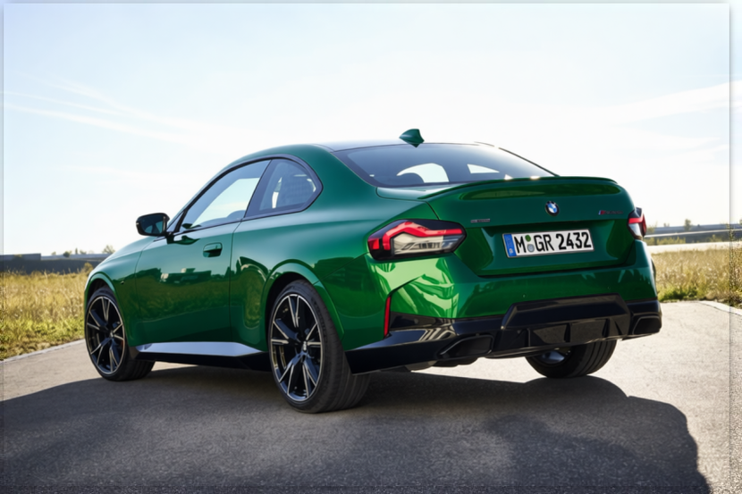 BMW M240i rendered in Racing Green gloss paint