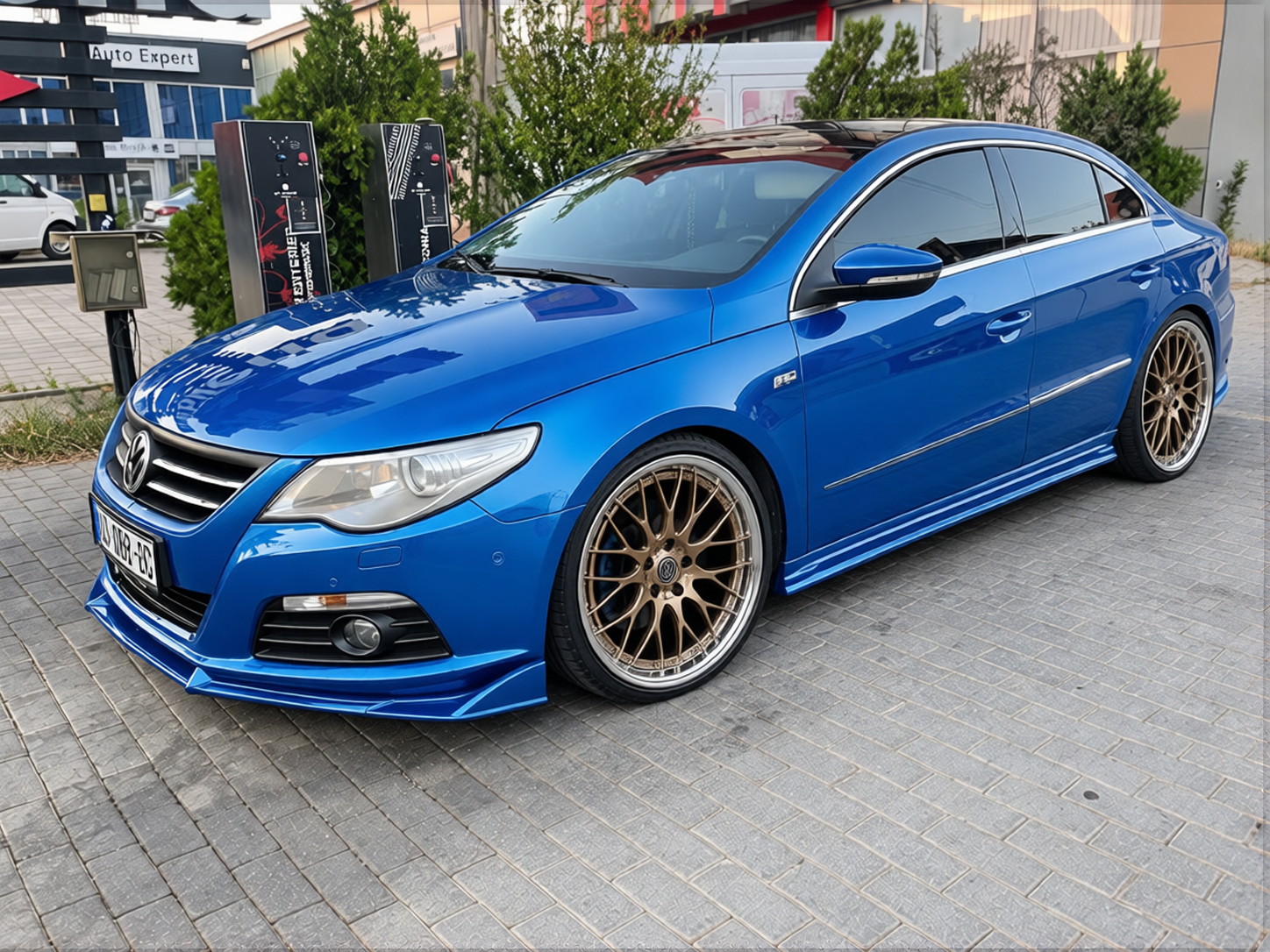 Volkswagen CC rendered in Gulf Blue gloss paint