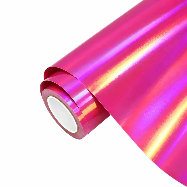 Texture du film Glossy Rainbow Neo Chrome Laser Pink